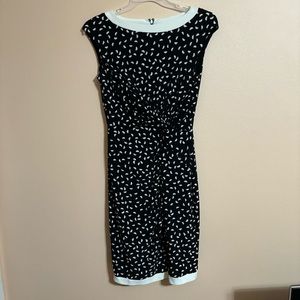 Lauren Ralph Lauren Womens Dress Cap Sleeve Maroon Sz 10 Black half polka dots